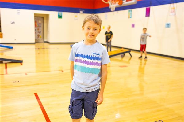 Students in gym class.